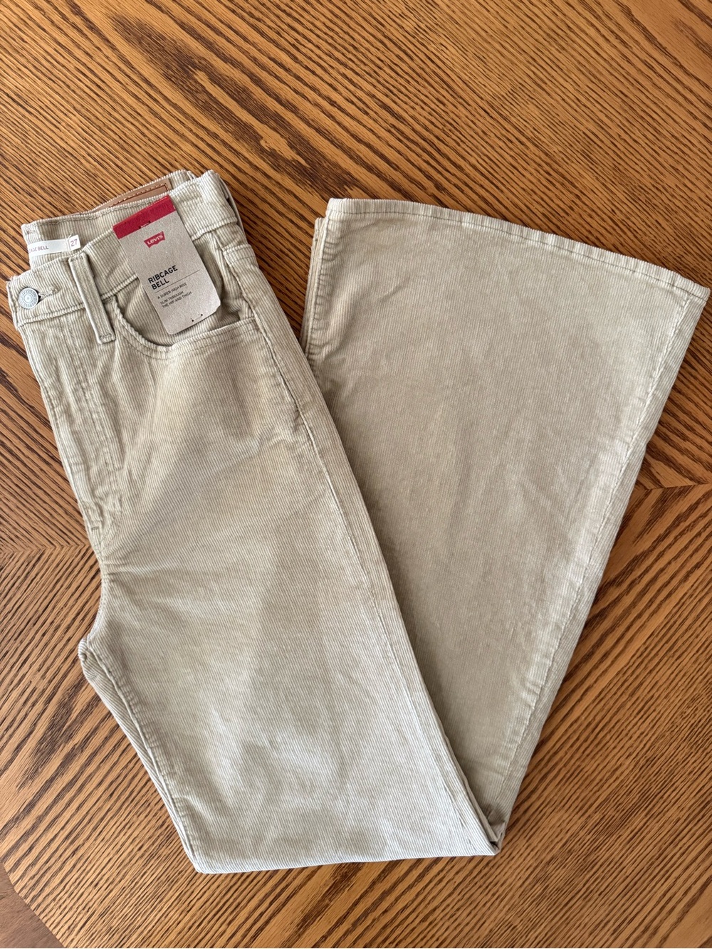 LEVI'S Ribcage Bell Corduroy Pants - Safari - Picture 3 of 12